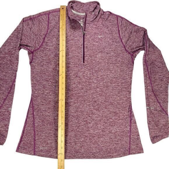 Nike Dri-Fit Track Jacket Womens L Burgundy Quarter Zip Athletic Running Pull On - Picture 13 of 16